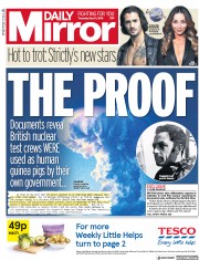 Daily Mirror () Newspaper Front Page for 31 May 2018