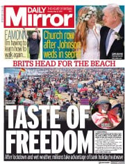 Daily Mirror () Newspaper Front Page for 31 May 2021