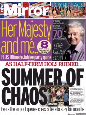 Daily Mirror () Newspaper Front Page for 31 May 2022