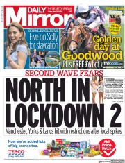 Daily Mirror () Newspaper Front Page for 31 July 2020