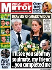 Daily Mirror () Newspaper Front Page for 31 August 2011