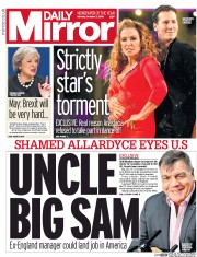 Daily Mirror () Newspaper Front Page for 3 October 2016