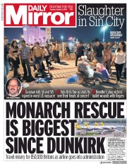 Daily Mirror () Newspaper Front Page for 3 October 2017