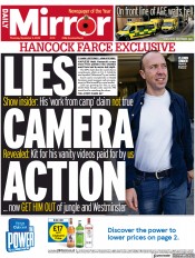 Daily Mirror () Newspaper Front Page for 3 November 2022