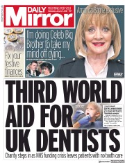 Daily Mirror () Newspaper Front Page for 3 January 2018