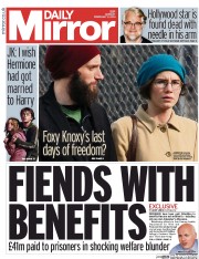 Daily Mirror () Newspaper Front Page for 3 February 2014