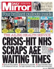 Daily Mirror () Newspaper Front Page for 3 February 2018