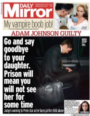 Daily Mirror () Newspaper Front Page for 3 March 2016