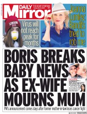 Daily Mirror () Newspaper Front Page for 3 March 2020