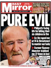 Daily Mirror () Newspaper Front Page for 3 April 2013