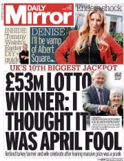 Daily Mirror () Newspaper Front Page for 3 April 2015