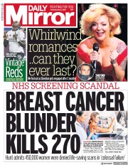Daily Mirror () Newspaper Front Page for 3 May 2018