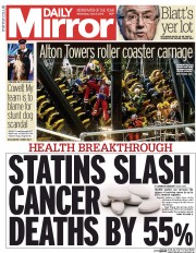 Daily Mirror () Newspaper Front Page for 3 June 2015