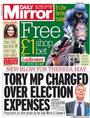 Daily Mirror () Newspaper Front Page for 3 June 2017