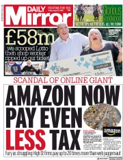 Daily Mirror () Newspaper Front Page for 3 August 2018