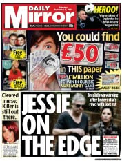 Daily Mirror () Newspaper Front Page for 3 September 2011