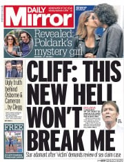 Daily Mirror () Newspaper Front Page for 3 September 2016