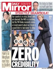 Daily Mirror () Newspaper Front Page for 4 October 2018