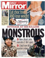 Daily Mirror () Newspaper Front Page for 4 January 2016
