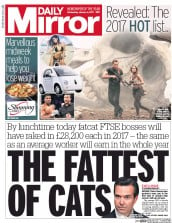 Daily Mirror () Newspaper Front Page for 4 January 2017