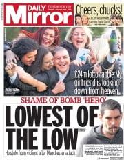 Daily Mirror () Newspaper Front Page for 4 January 2018