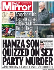 Daily Mirror () Newspaper Front Page for 4 January 2019