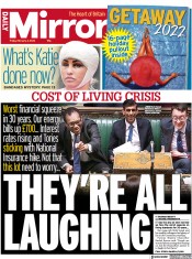 Daily Mirror () Newspaper Front Page for 4 February 2022