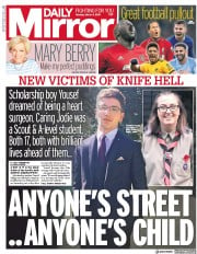 Daily Mirror () Newspaper Front Page for 4 March 2019