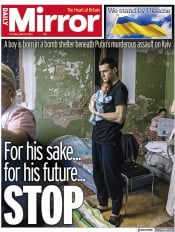 Daily Mirror () Newspaper Front Page for 4 March 2022