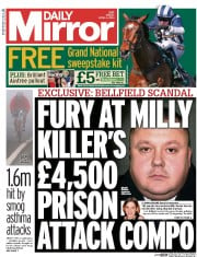 Daily Mirror () Newspaper Front Page for 4 April 2014