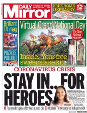 Daily Mirror () Newspaper Front Page for 4 April 2020