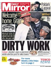 Daily Mirror () Newspaper Front Page for 4 May 2018