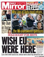 Daily Mirror () Newspaper Front Page for 4 May 2021