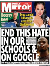 Daily Mirror () Newspaper Front Page for 4 June 2013