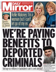Daily Mirror () Newspaper Front Page for 4 June 2015