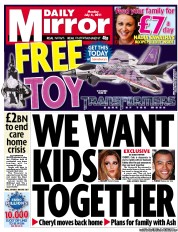 Daily Mirror () Newspaper Front Page for 4 July 2011