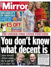 Daily Mirror () Newspaper Front Page for 4 July 2022