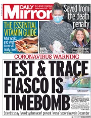 Daily Mirror () Newspaper Front Page for 4 August 2020