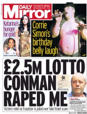 Daily Mirror () Newspaper Front Page for 5 October 2019