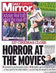 Daily Mirror () Newspaper Front Page for 5 October 2020