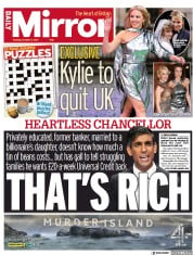 Daily Mirror () Newspaper Front Page for 5 October 2021