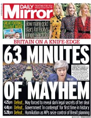 Daily Mirror () Newspaper Front Page for 5 December 2018
