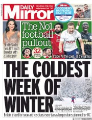 Daily Mirror () Newspaper Front Page for 5 February 2018