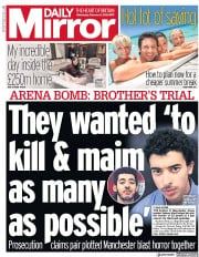 Daily Mirror () Newspaper Front Page for 5 February 2020