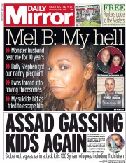 Daily Mirror () Newspaper Front Page for 5 April 2017