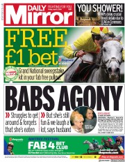 Daily Mirror () Newspaper Front Page for 5 April 2019