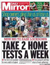 Daily Mirror () Newspaper Front Page for 5 April 2021