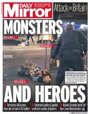 Daily Mirror () Newspaper Front Page for 5 June 2017