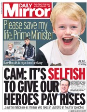 Daily Mirror () Newspaper Front Page for 5 July 2017