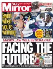 Daily Mirror () Newspaper Front Page for 5 July 2021